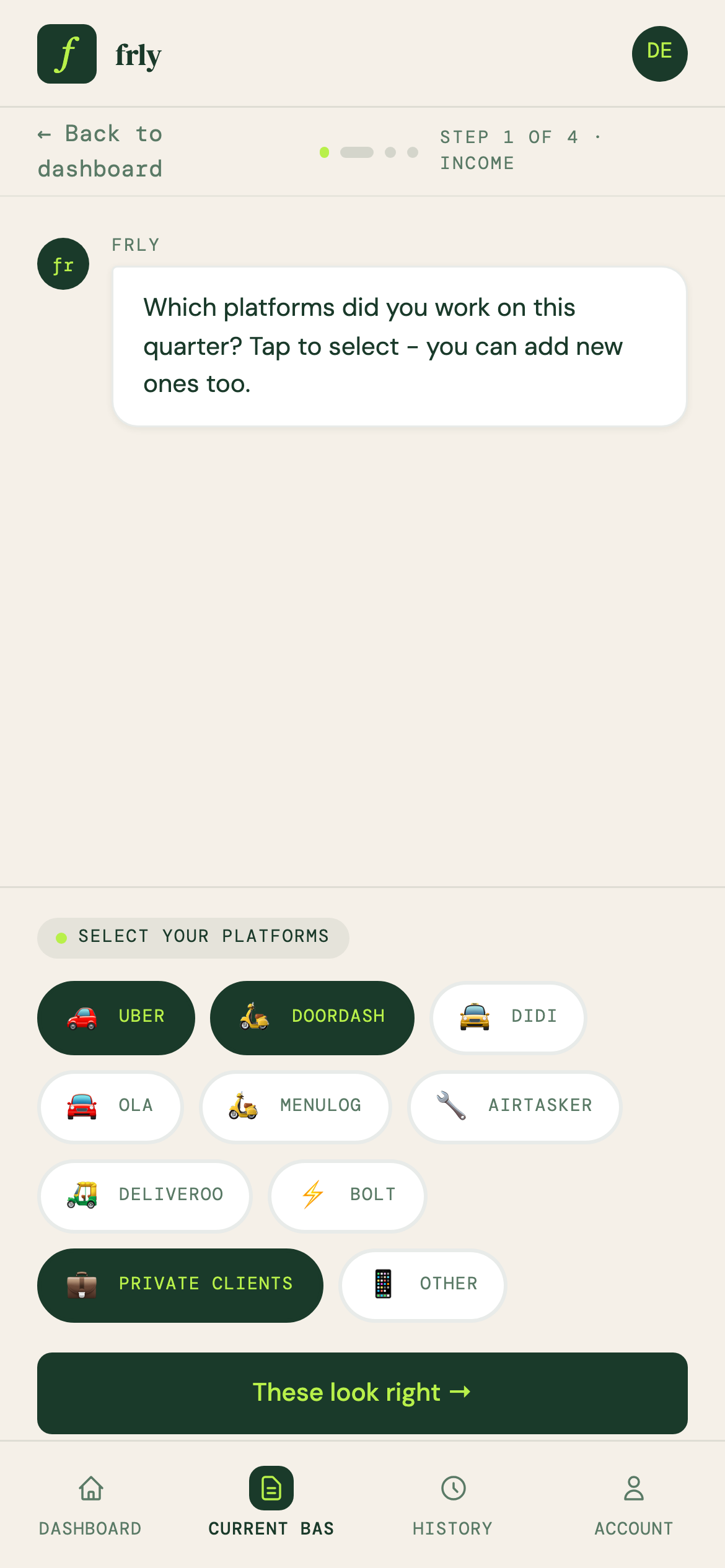 Pick platforms